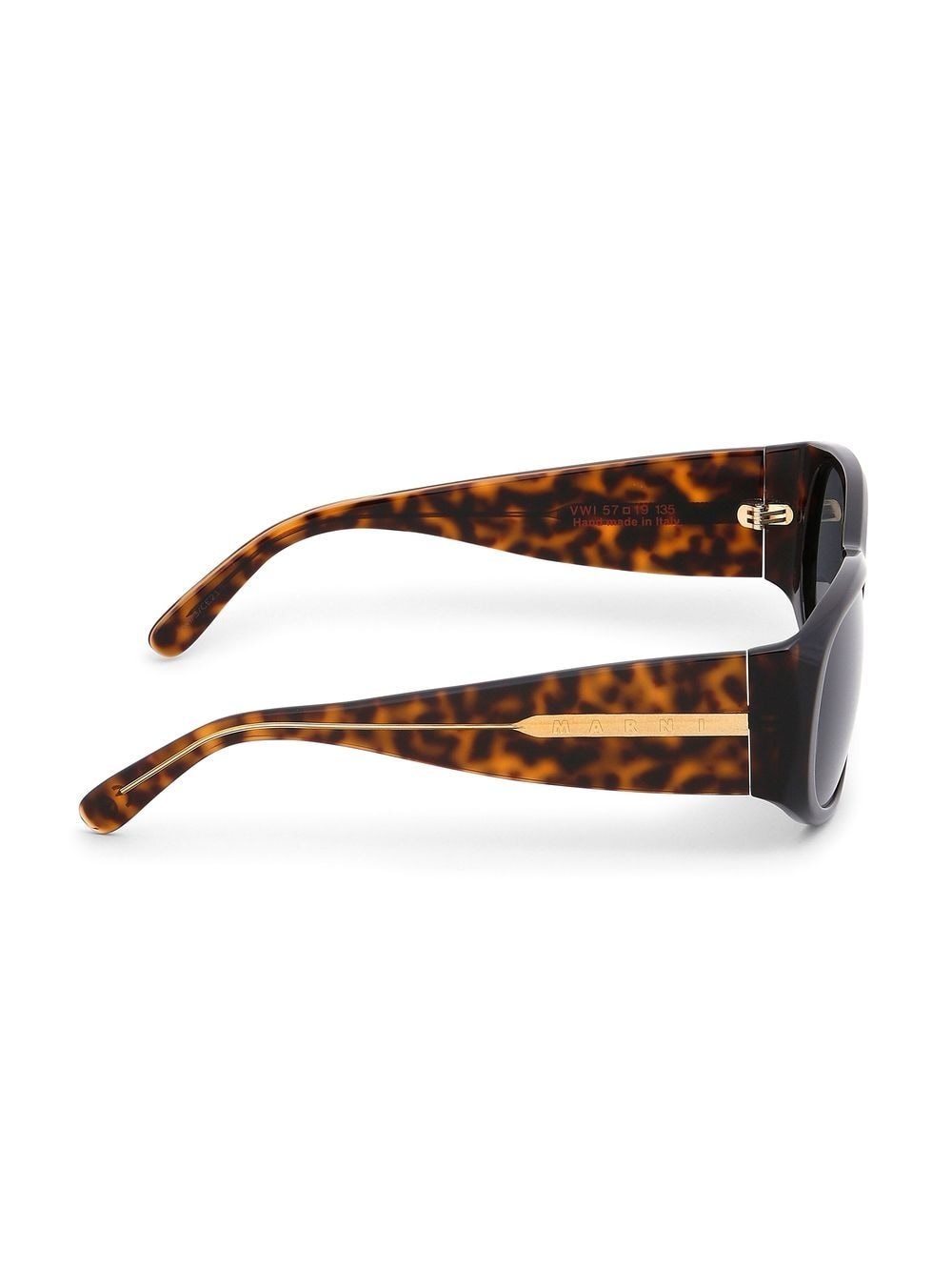 Shop Marni Wide-arm Oval Sunglasses In 黑色