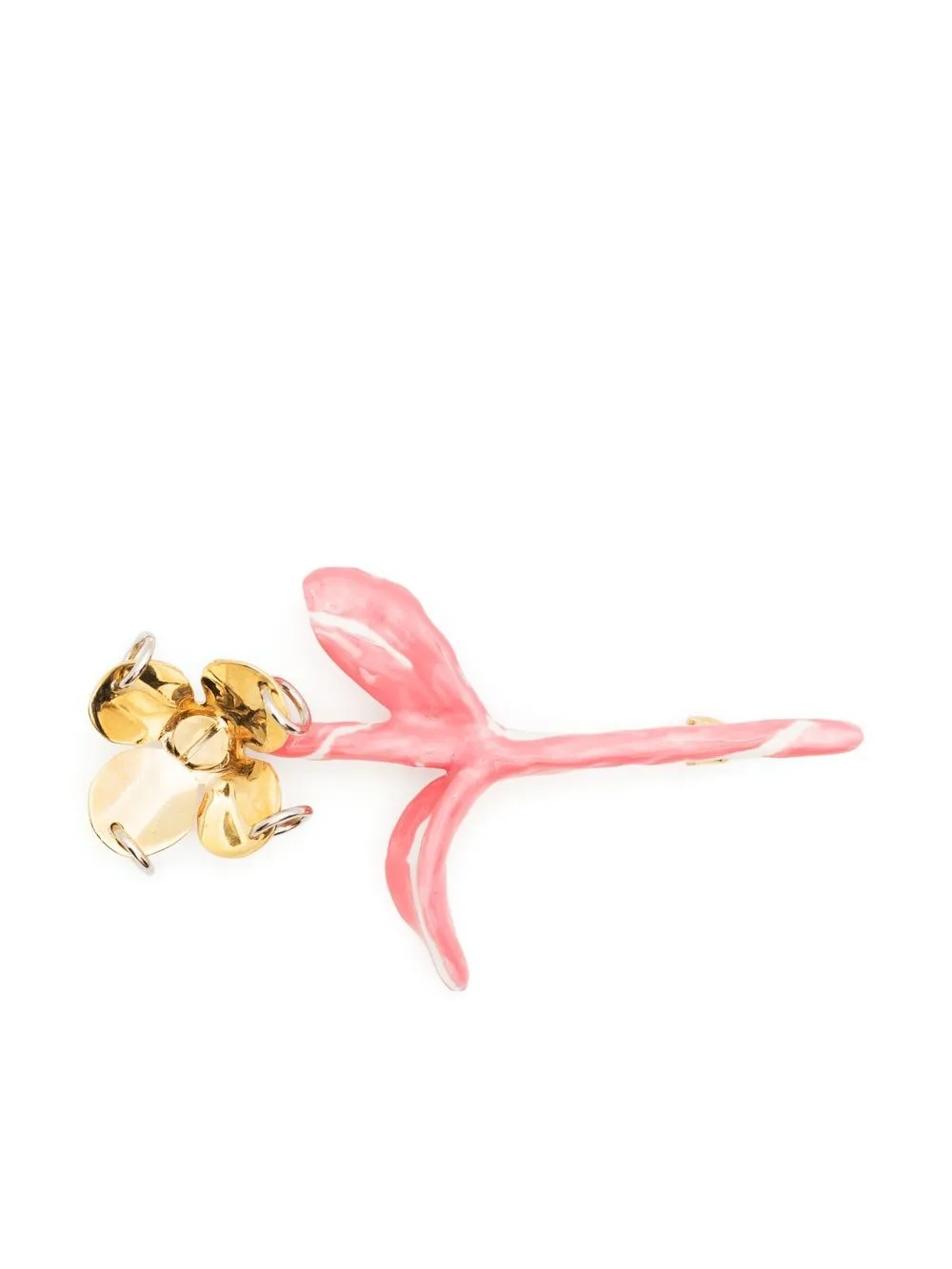 

Marni floral-motif polished brooch - Pink