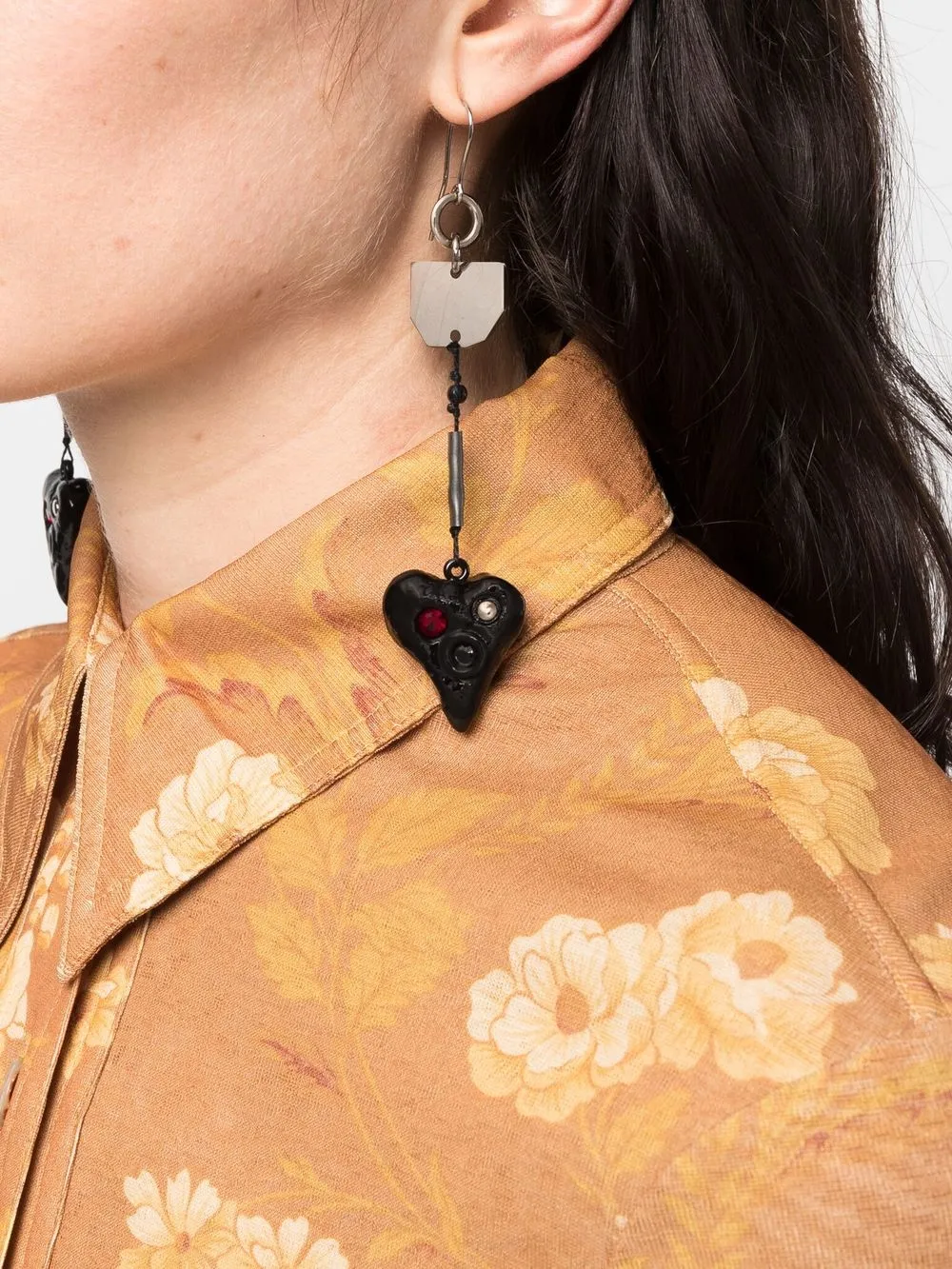 Marni Oorringen met hart detail - Zwart