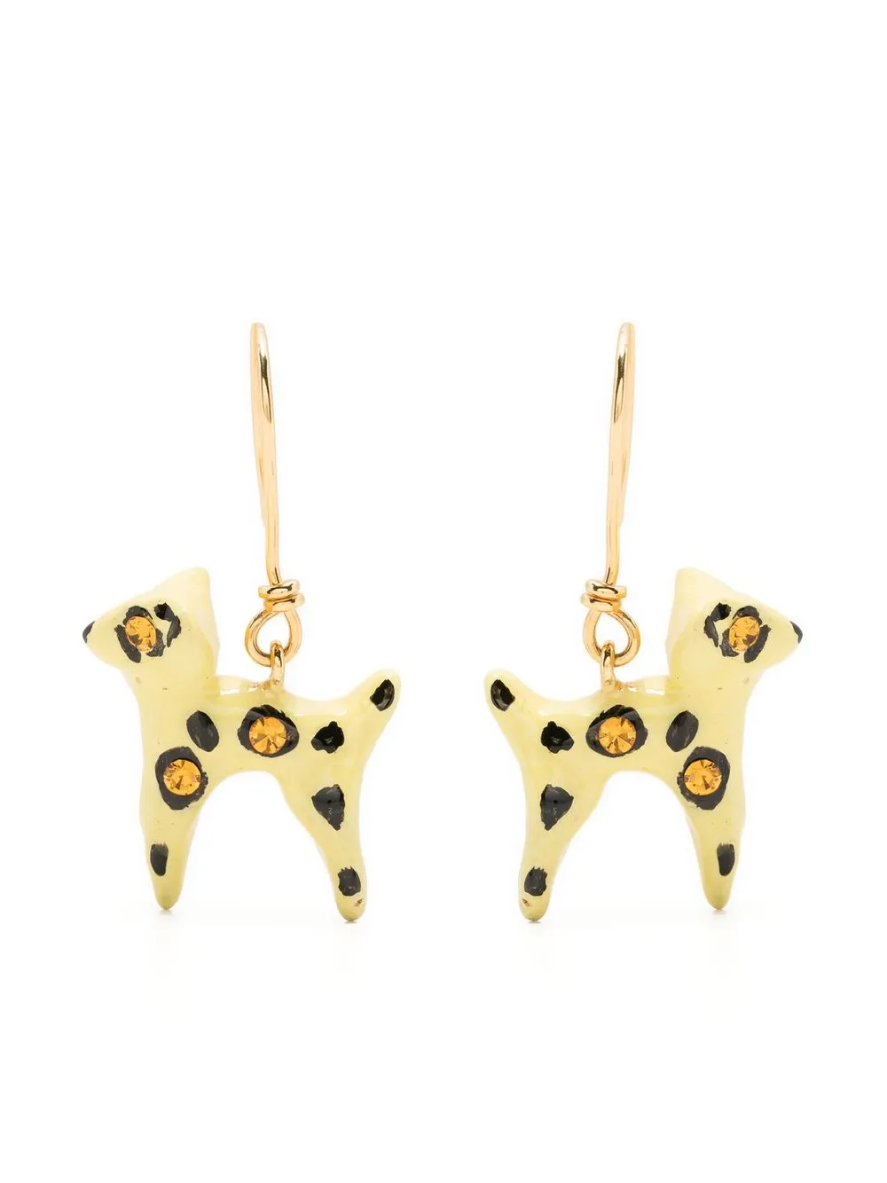 

Marni aretes con apliques de cristal - Amarillo