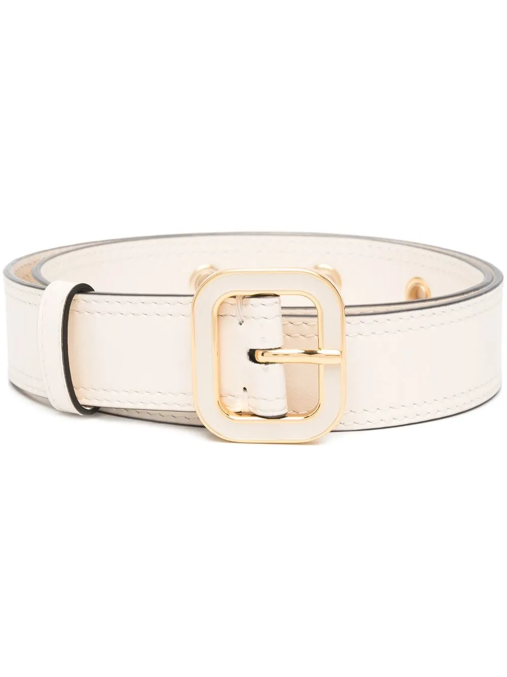 

Marni enamel buckle leather belt - Neutrals