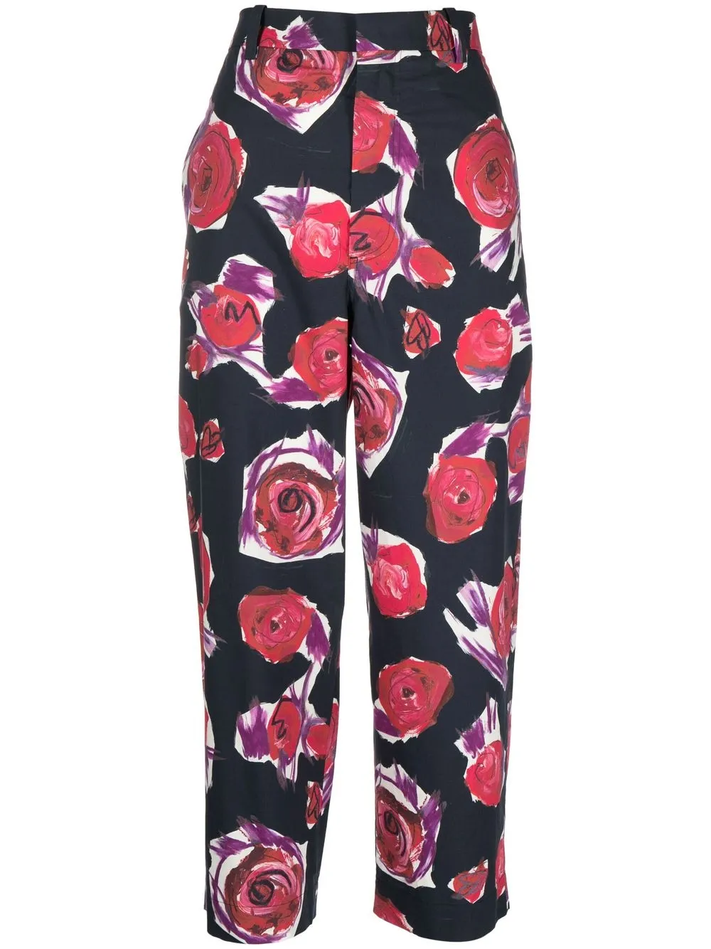 

Marni rose print cropped trousers - Black