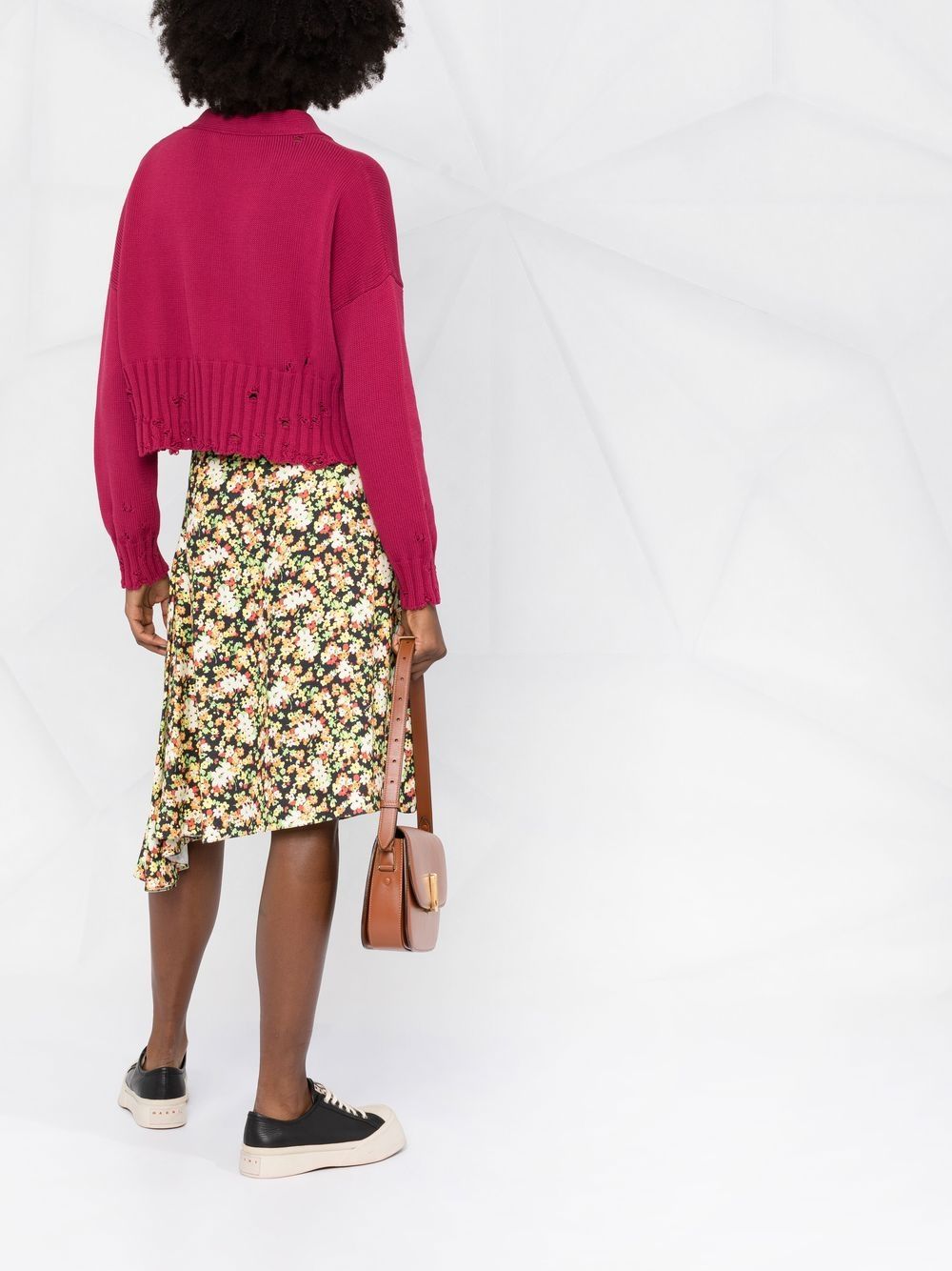 Marni floral-print A-line skirt Women