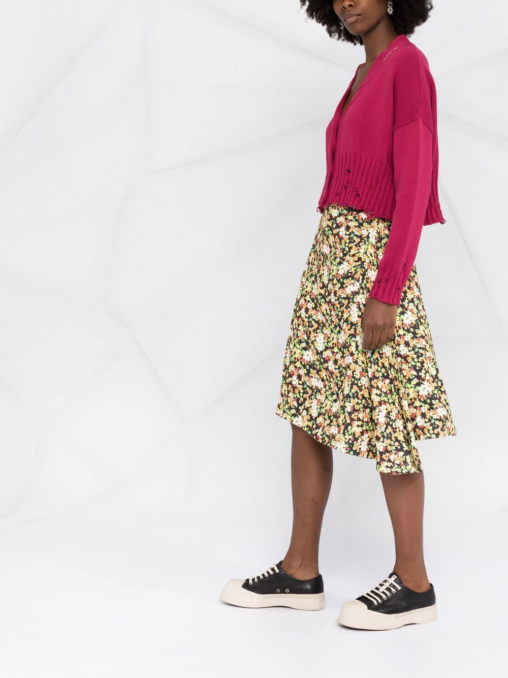 Marni floral-print A-line skirt Women