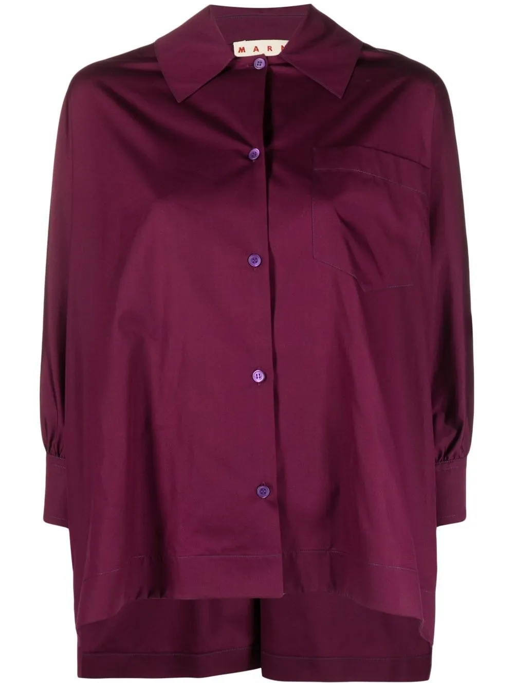 

Marni camisa con cuello marinero - Morado