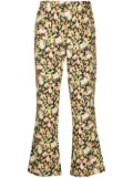 Marni floral-print pull-on trousers - Black