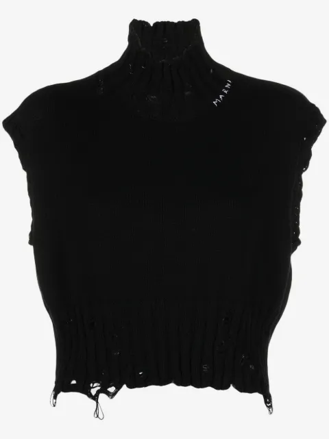 Marni distressed cropped vest