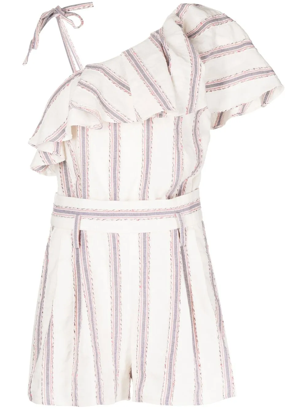 

IRO asymmetric striped playsuit - Neutrals