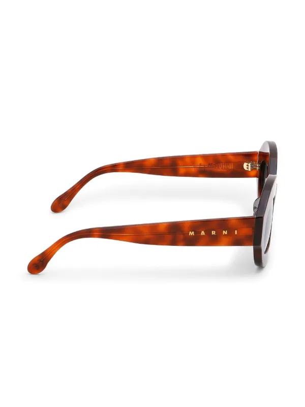 美品 マルニ サングラス ラウンド フレームオリーブ ブラウングラデーション Marni Eyewear ラウンドフレーム サングラス | ブラウン