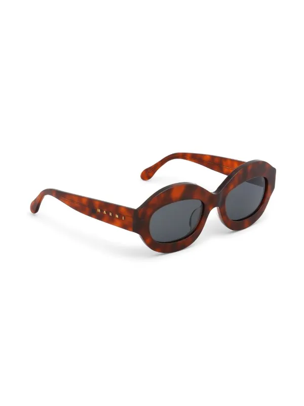 Marni Eyewear ラウンドフレーム サングラス | ブラウン