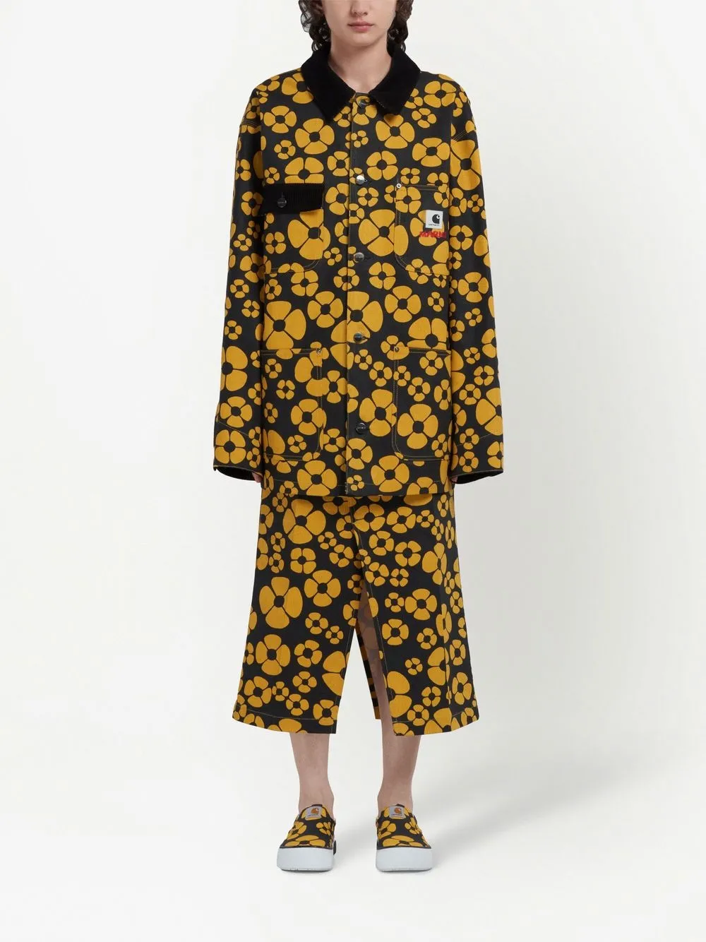 Marni x Carhartt jas met bloemenprint - Zwart