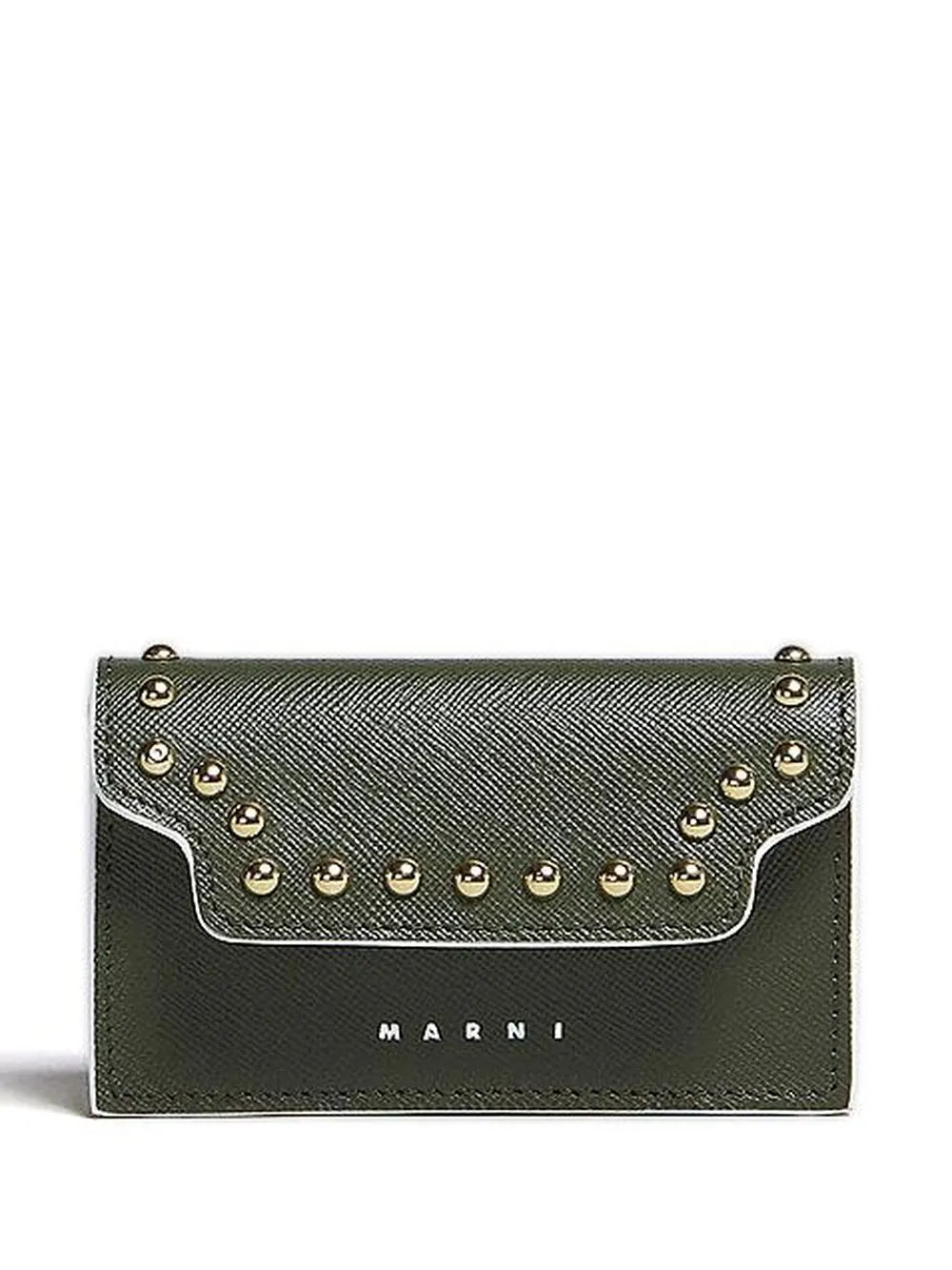 

Marni logo-print leather wallet - Green