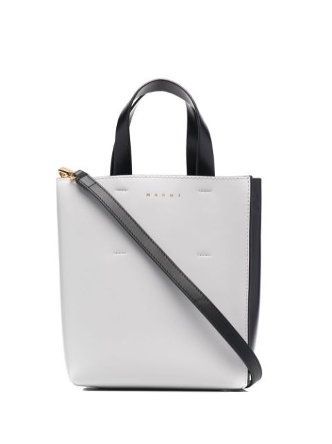 Marni two-tone leather tote bag Women