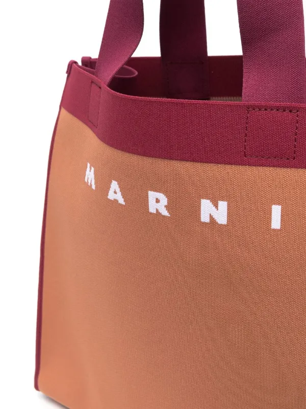 Marni Logo Print Tote Bag | Orange | FARFETCH PL
