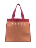 Marni logo print tote bag - Orange