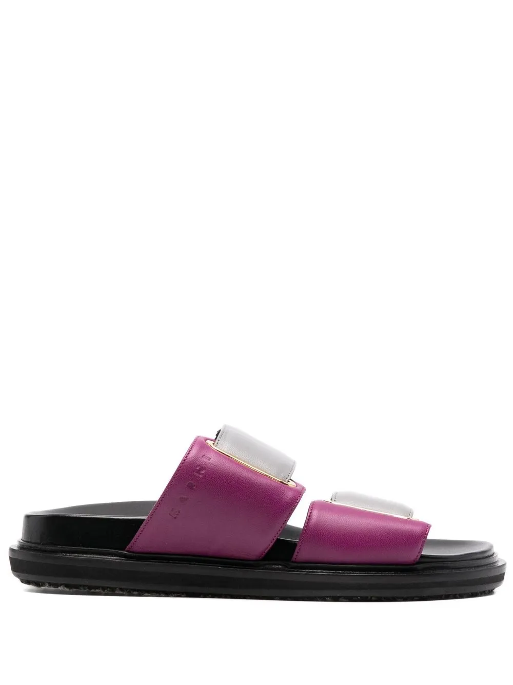 

Marni logo colour-block slides - Grey