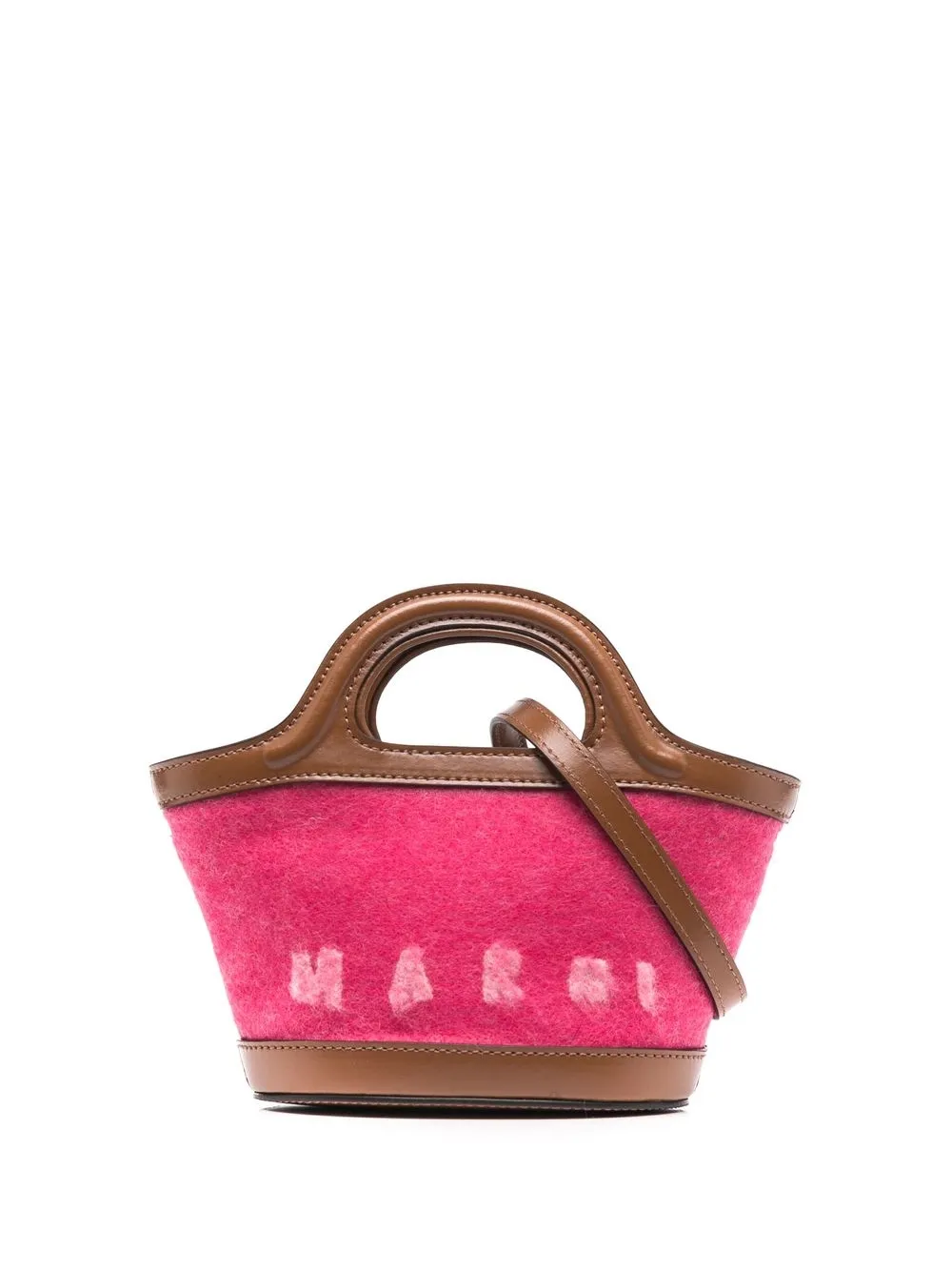 

Marni bolsa bucket con logo afelpado - Rosado