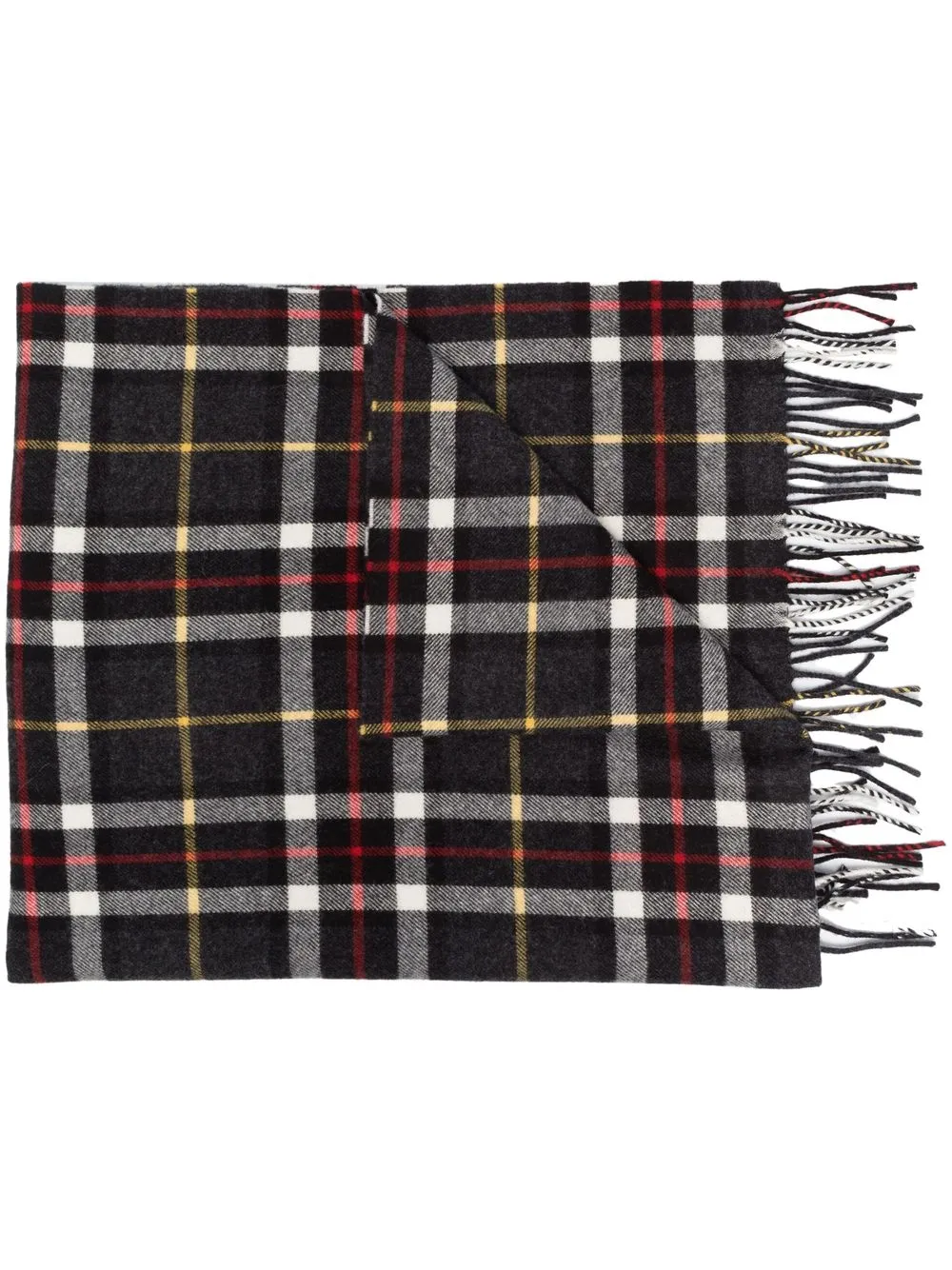 

Marni logo-patch check pattern scarf - Grey