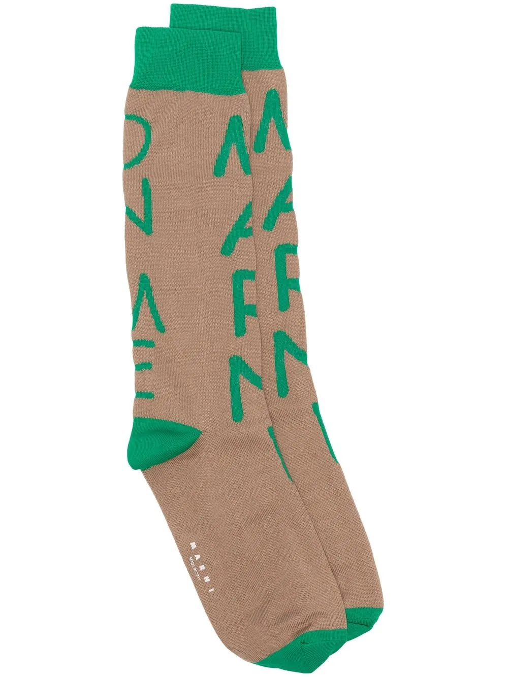 

Marni logo embroidered socks - Neutrals