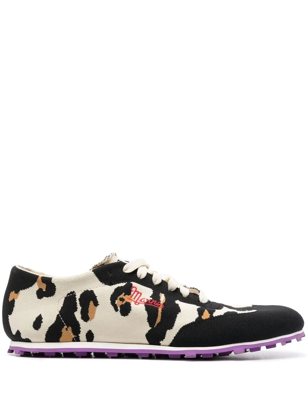 

Marni tenis con estampado de leopardo - Negro