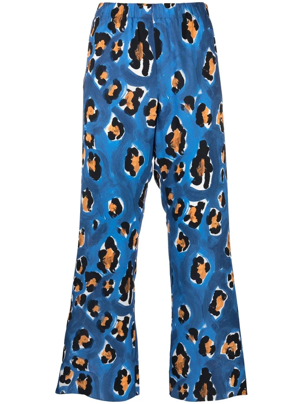 

Marni pantalones rectos con estampado de leopardo - Azul