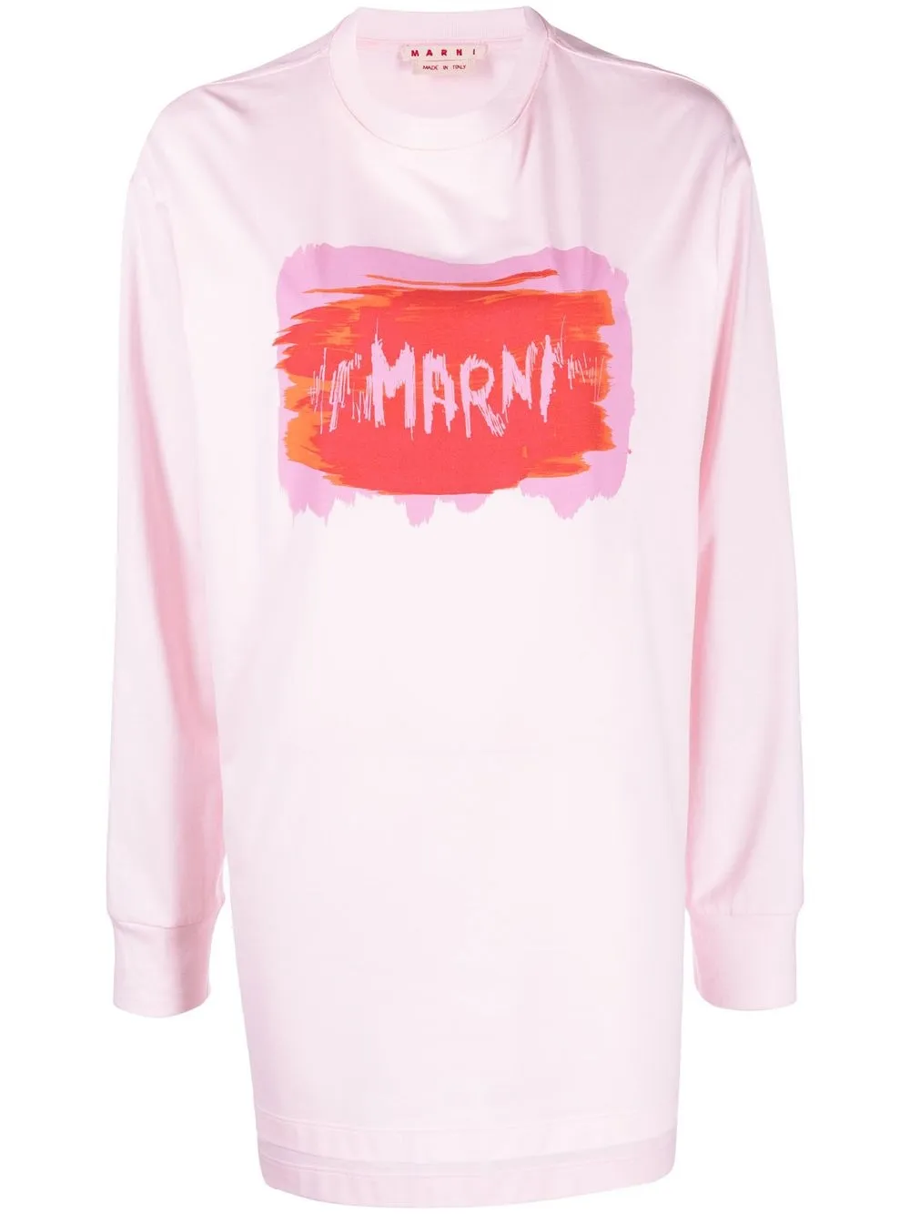 

Marni top manga larga con logo estampado - Rosado