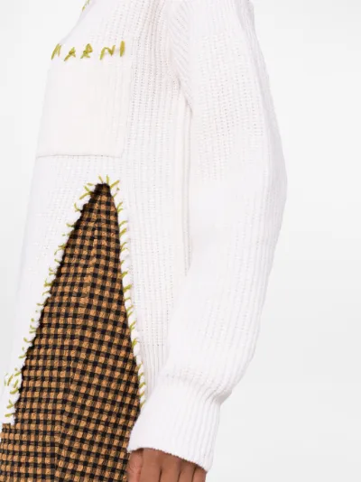Marni side slit jumper neutrals | MODES