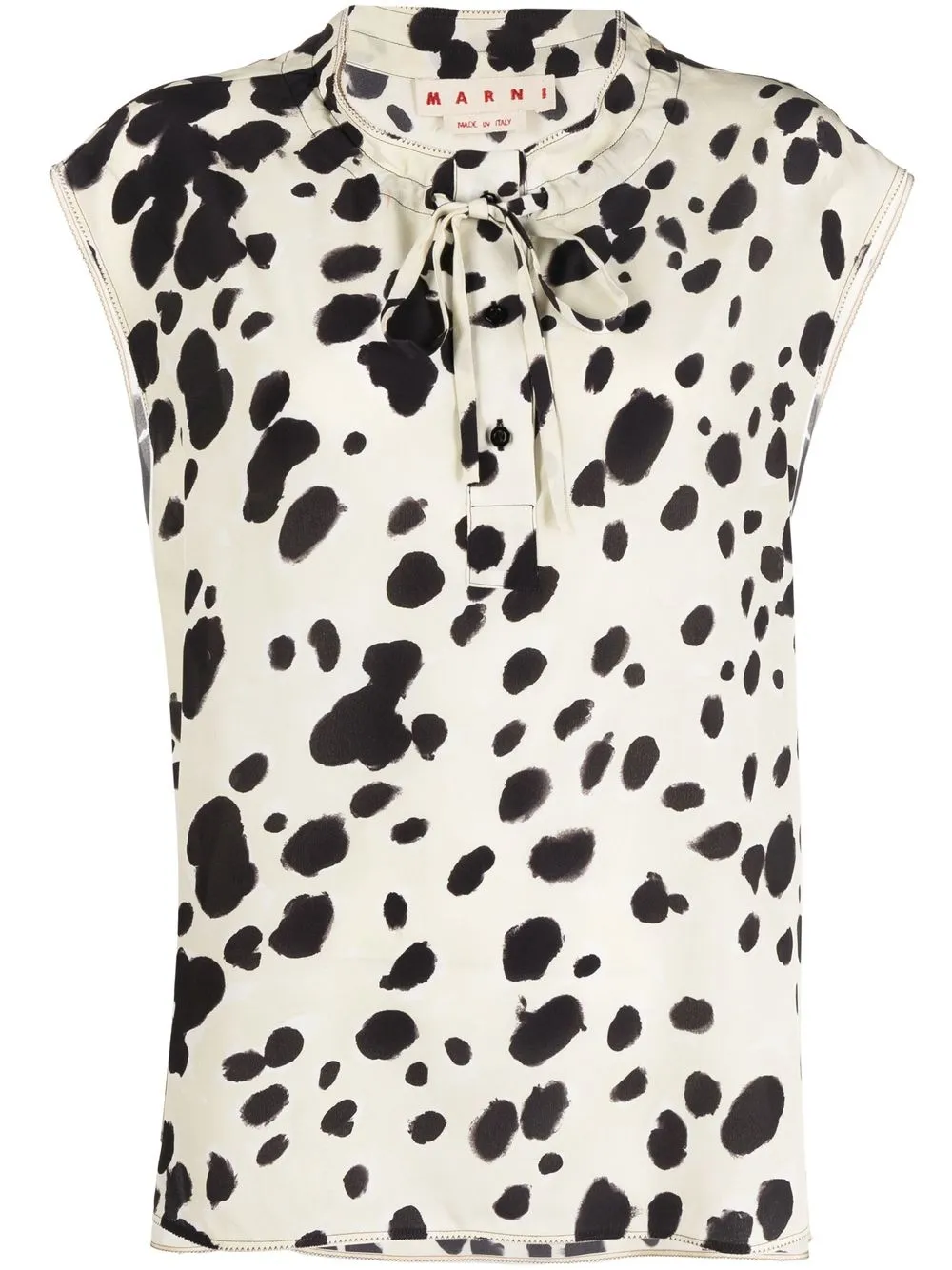 

Marni polka dot tie-neck blouse - Neutrals