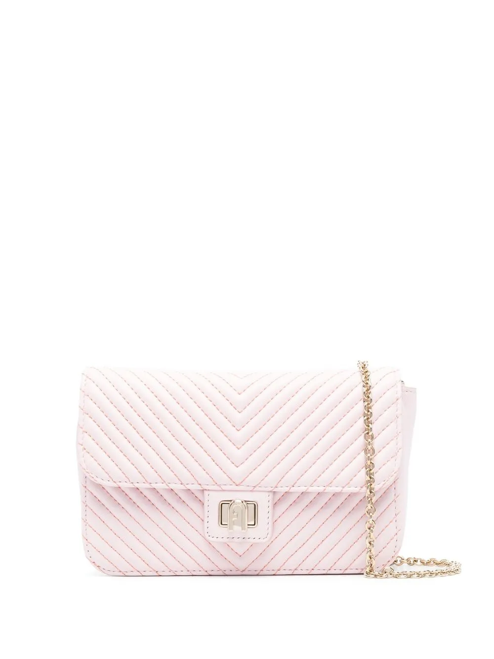 

Furla chevron quilted crossbody bag - Pink