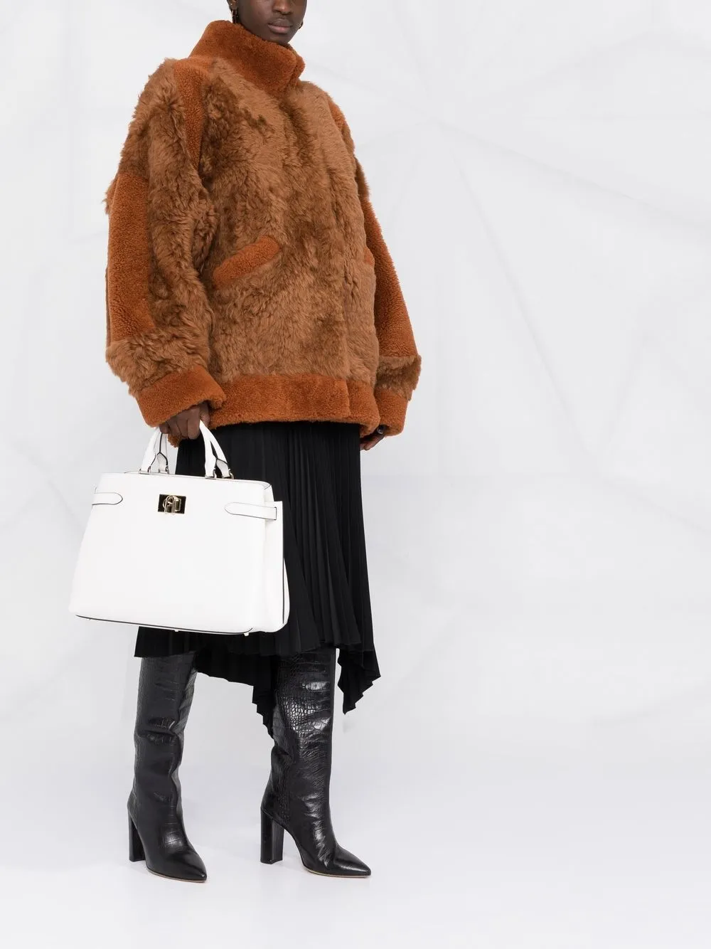 Furla Shopper met draaislot - Wit