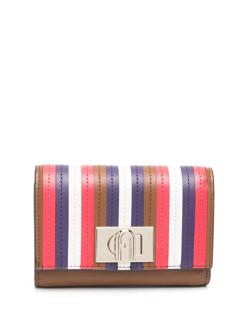 

Furla cartera con placa del logo - Marrón
