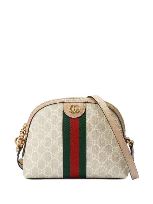 Gucci Ophidia Small GG Supreme Shoulder Bag in Brown