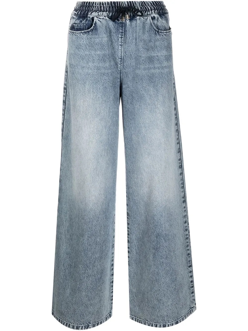 

Patrizia Pepe jeans anchos con pretina elástica - Azul