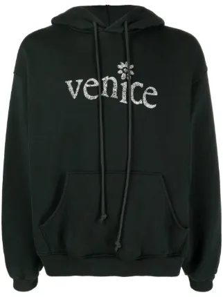ERL Leaf-print cotton-jersey hoodie