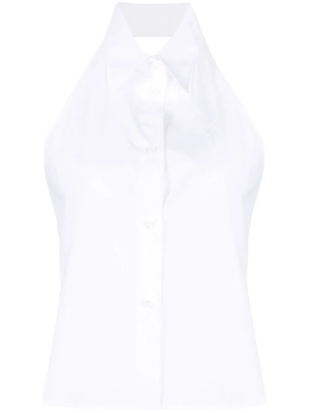 

Off-White button-fastening halterneck top