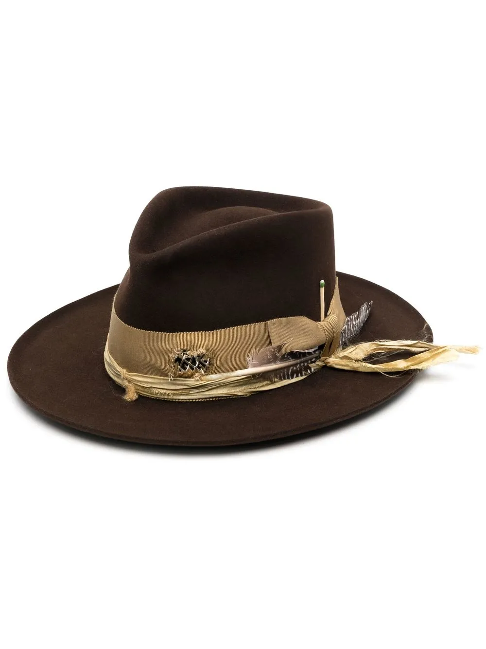 

Nick Fouquet leather fedora hat - Brown