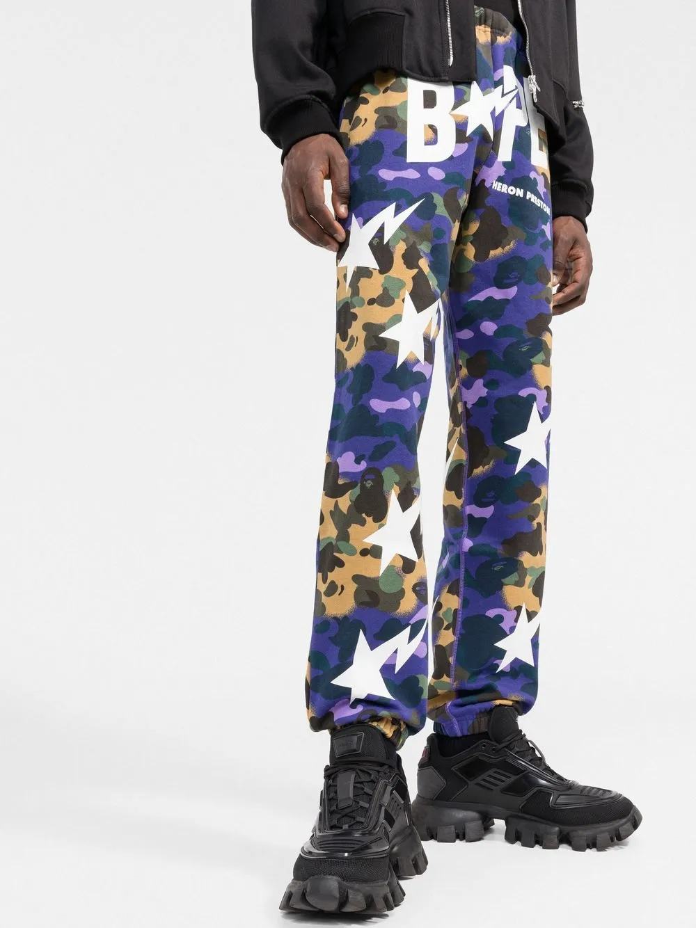 x BAPE camouflage track pants