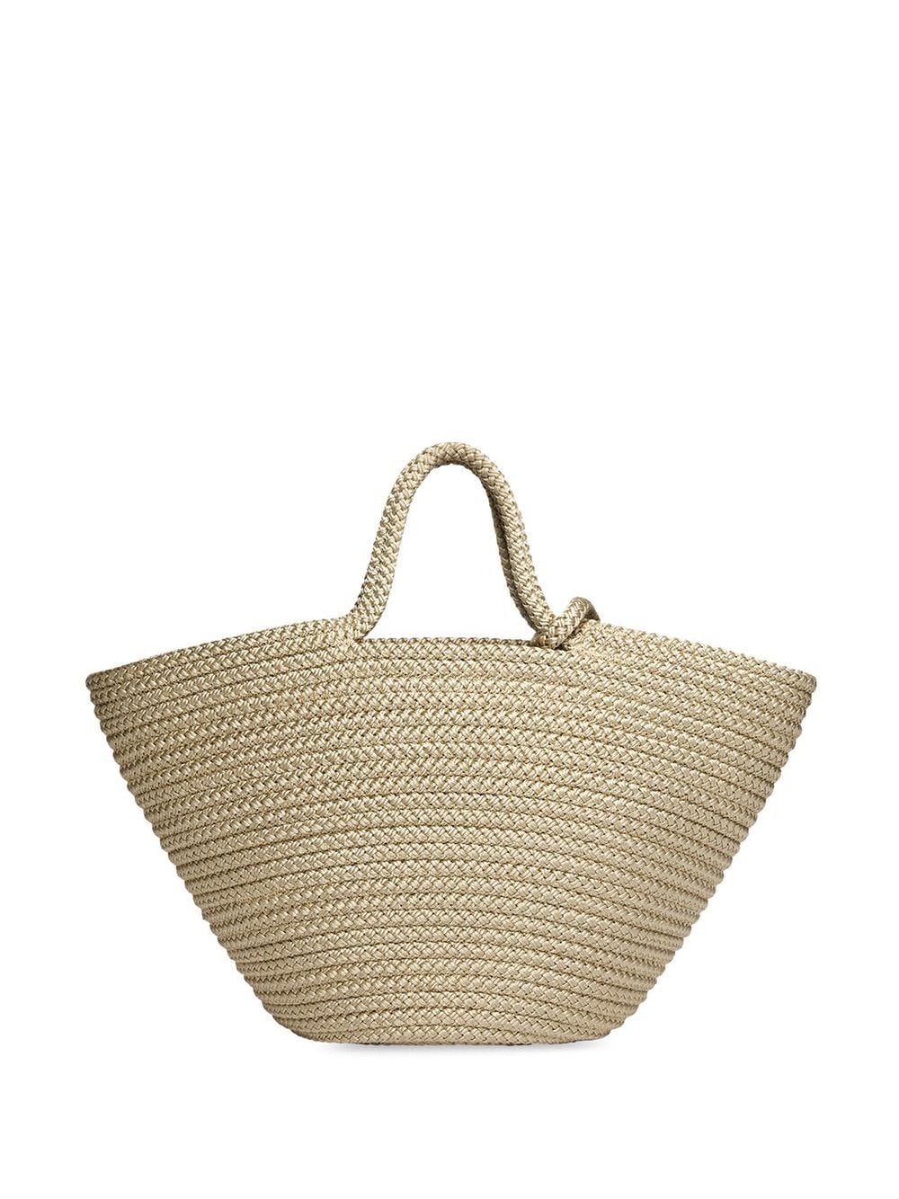 Balenciaga Ibiza Woven Basket Bag In Cream | ModeSens