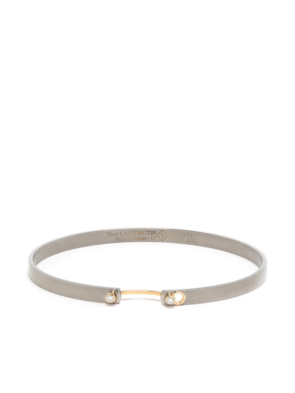 

Nouvel Heritage 18kt yellow gold titanium Hers Mood diamond bangle - Silver