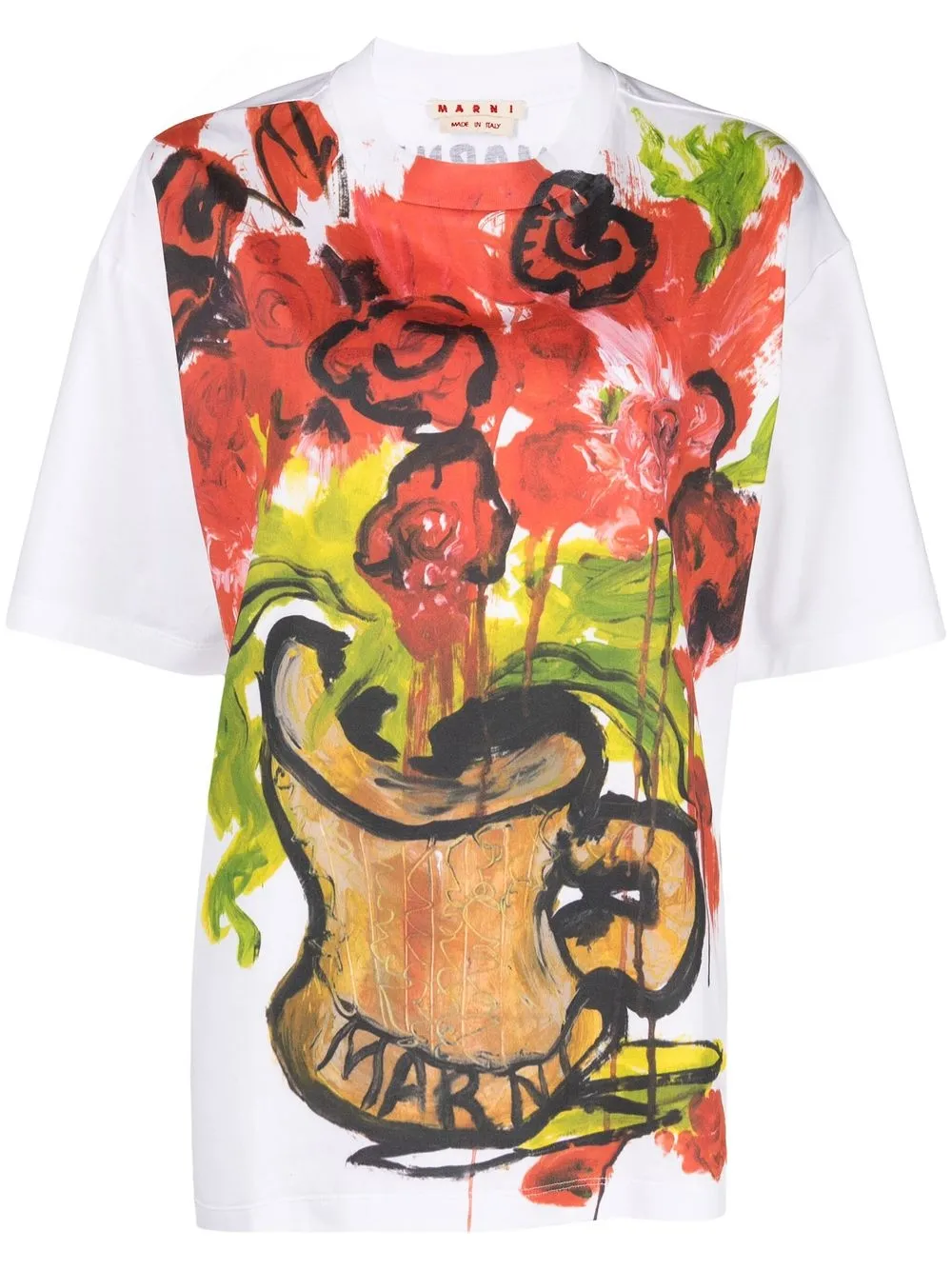 

Marni abstract-print cotton T-shirt - White