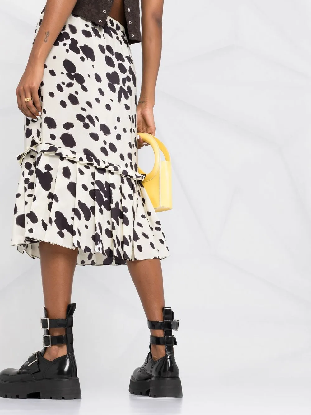 Marni spotted silk midi skirt Women