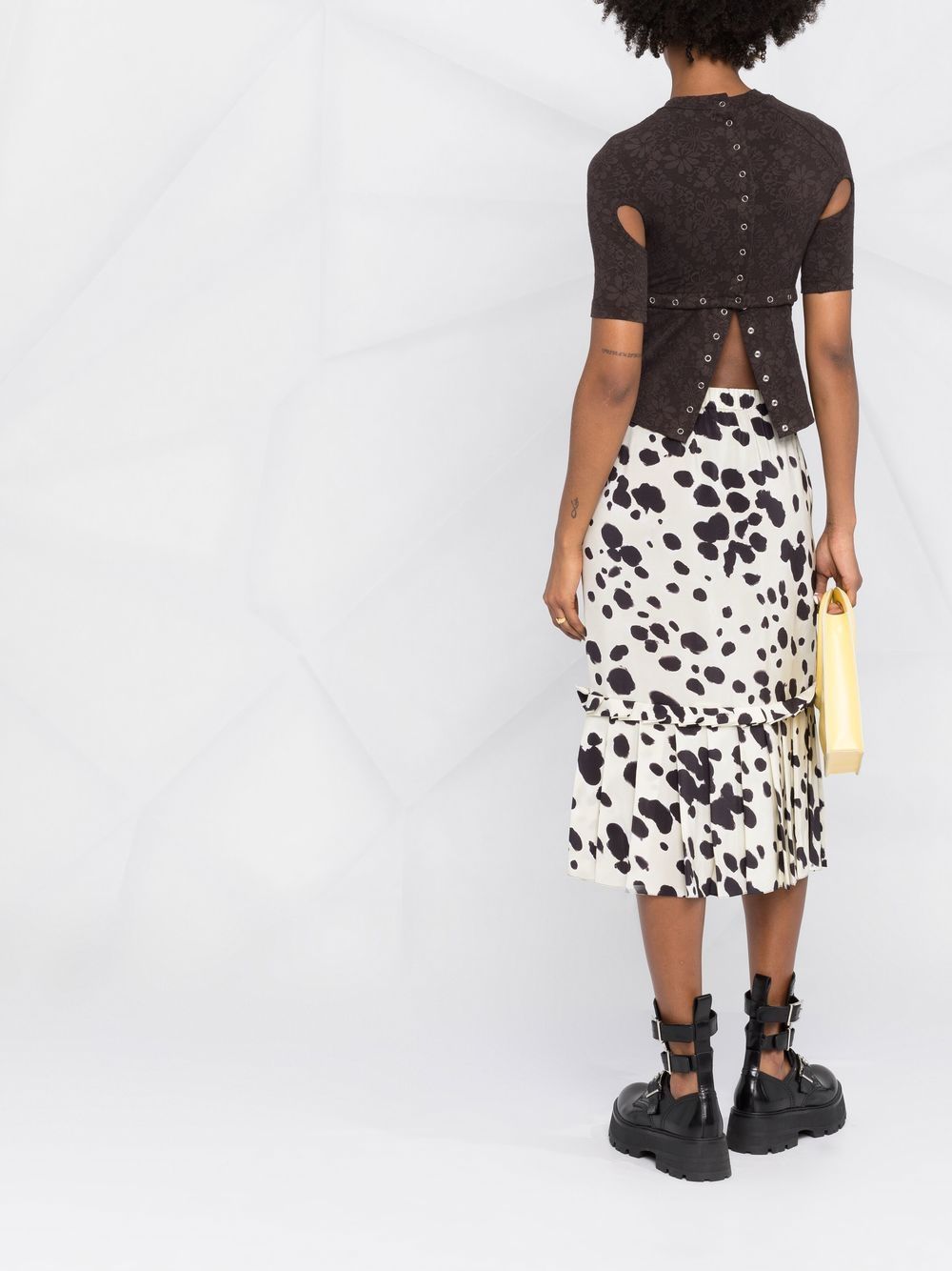 Marni spotted silk midi skirt Women