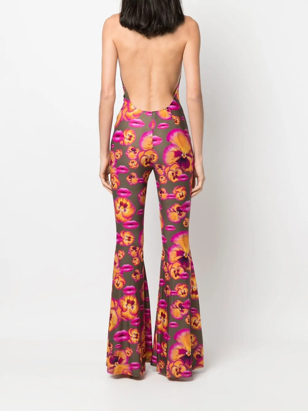 Floral-Print Flared Jumpsuit