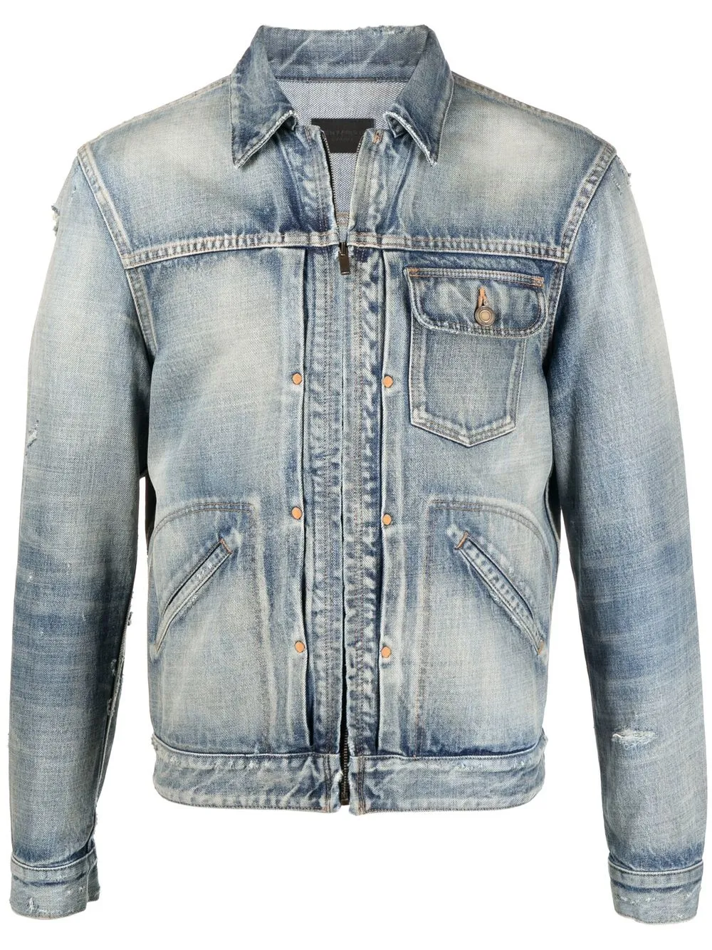 

Saint Laurent zip-front denim jacket - Blue