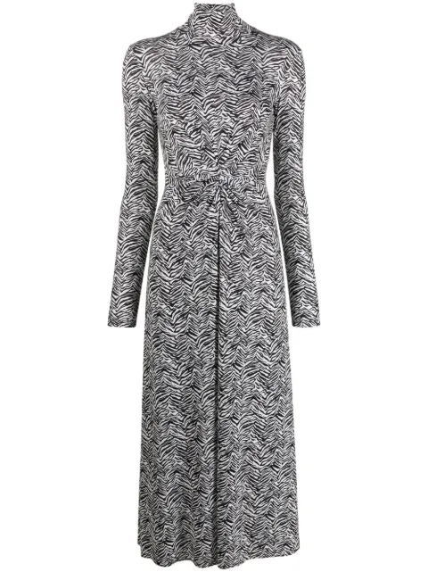 Patrizia Pepe zebra-print long-sleeve midi dress
