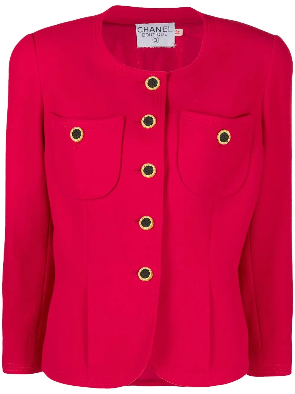 

Chanel Pre-Owned 1980s collarless buttoned blazer - Red