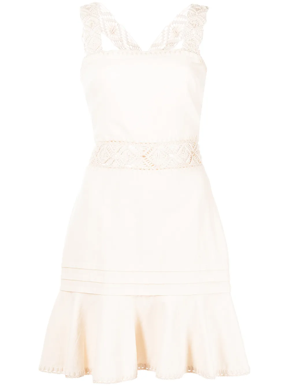 

Jonathan Simkhai Flora macramé peplum minidress - Neutrals