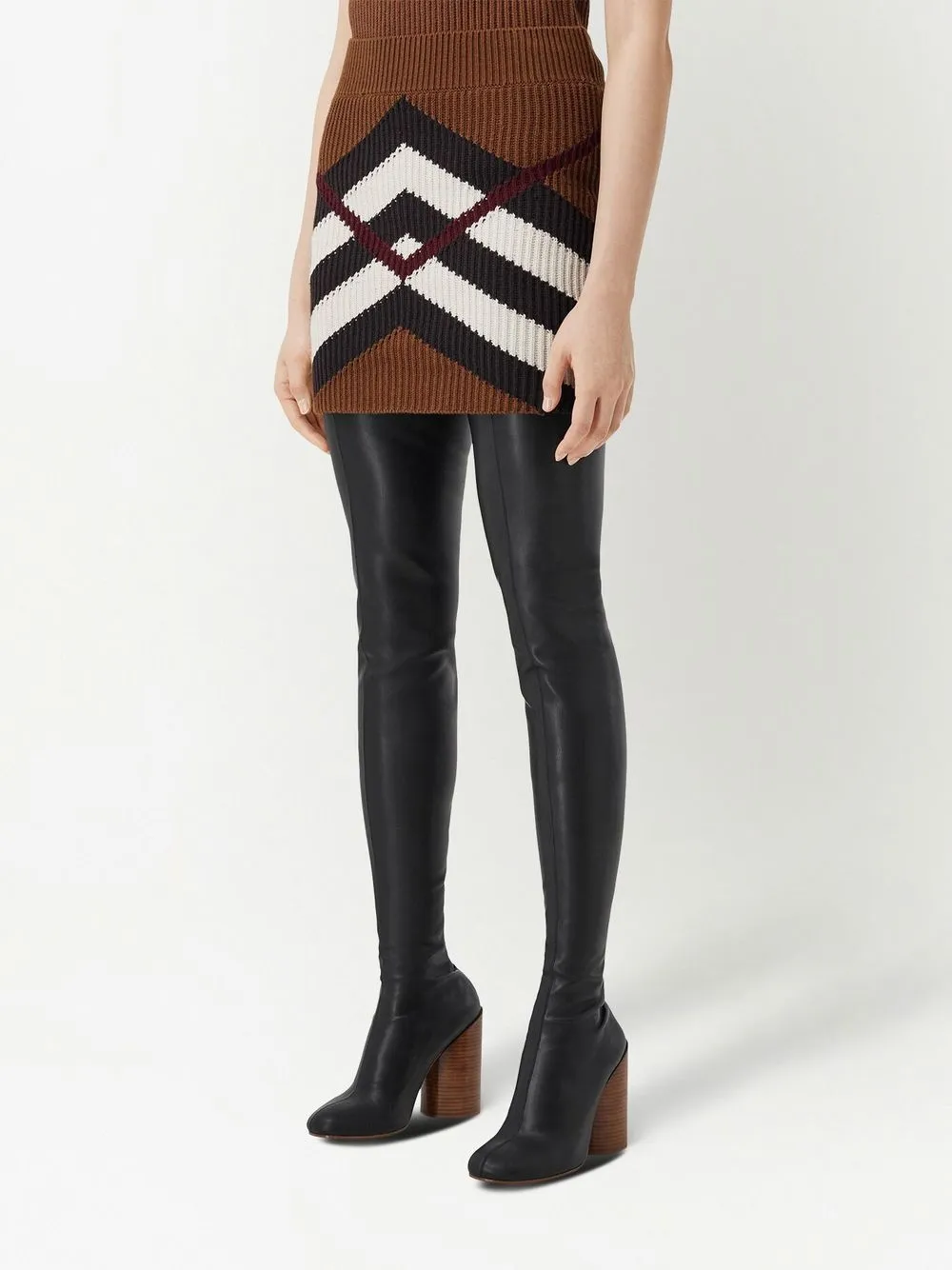  Burberry Gerippter Minirock   Braun 