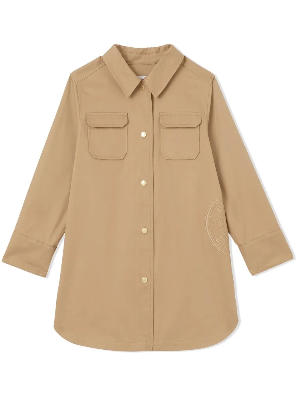 

Burberry Kids logo graphic twill shirtdress - Neutrals