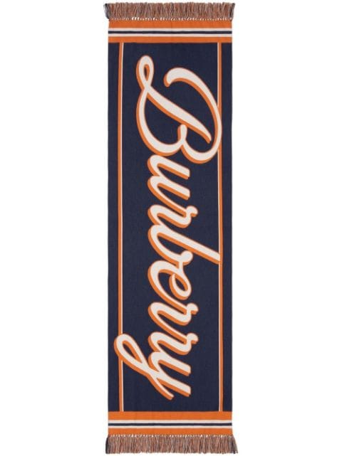 Burberry logo-jacquard cotton scarf